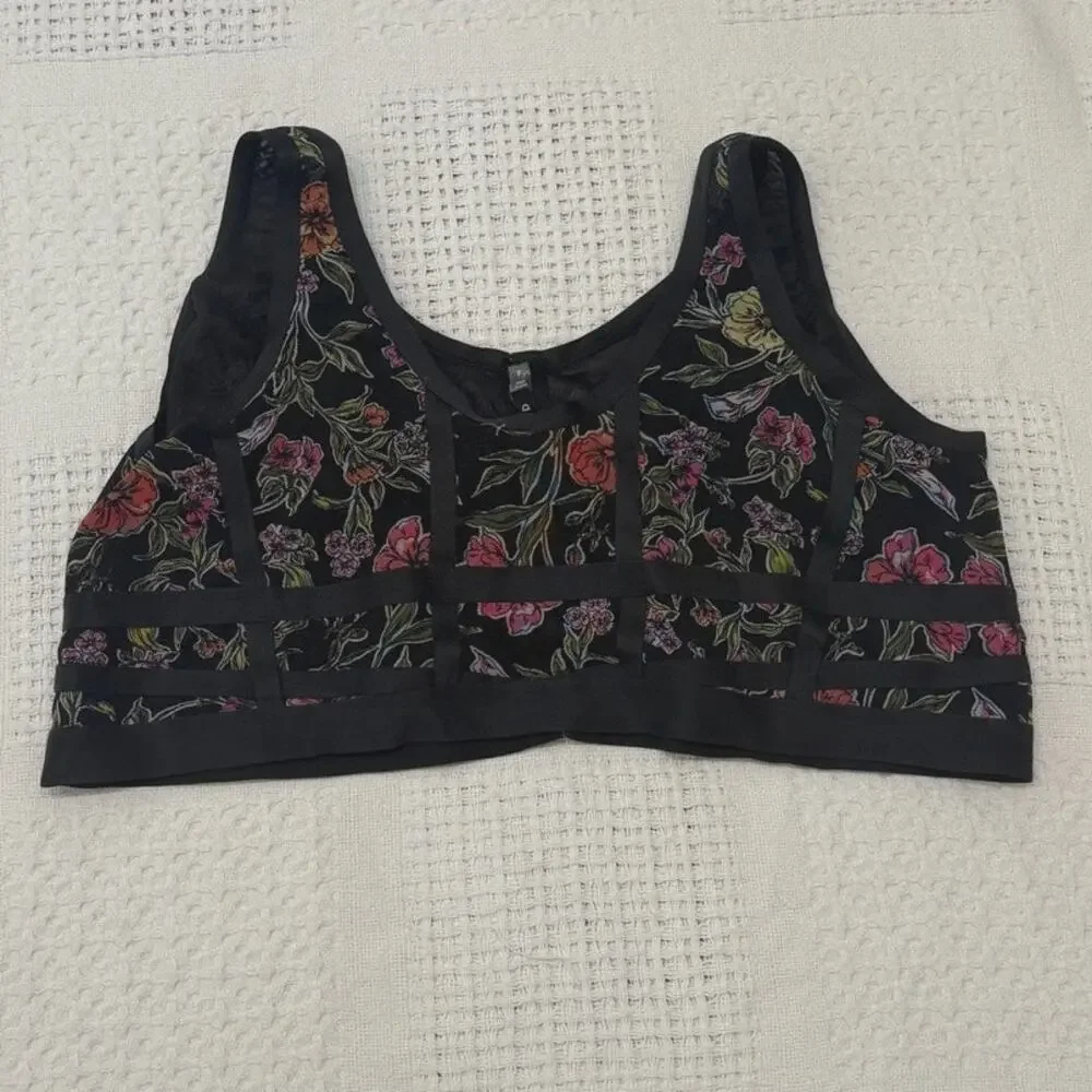 Torrid 4 Mesh Regency Punk Bustier exposed hook front bra crop top BC 2888 - Picture 7 of 9